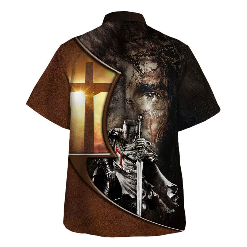 Knight Template Jesus A Child Of God A Man Of Faith A Warrior Of Christ Hawaiian Shirt For Men, Christian Hawaiian Shirt, Gift For Christian