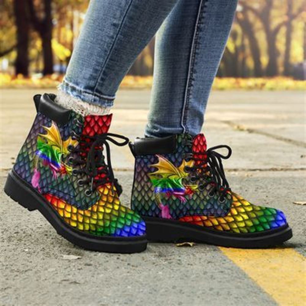 LGBT Dragon Vegan Boots, Christian Lifestyle Boots, Bible Verse Boots, Christian Apparel Boots