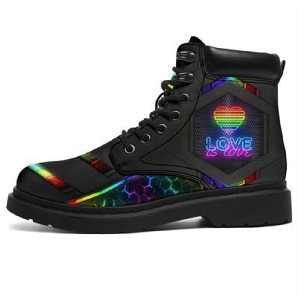 LGBT Love Is Love Hexagon Season Boots, Christian Lifestyle Boots, Bible Verse Boots, Christian Apparel Boots