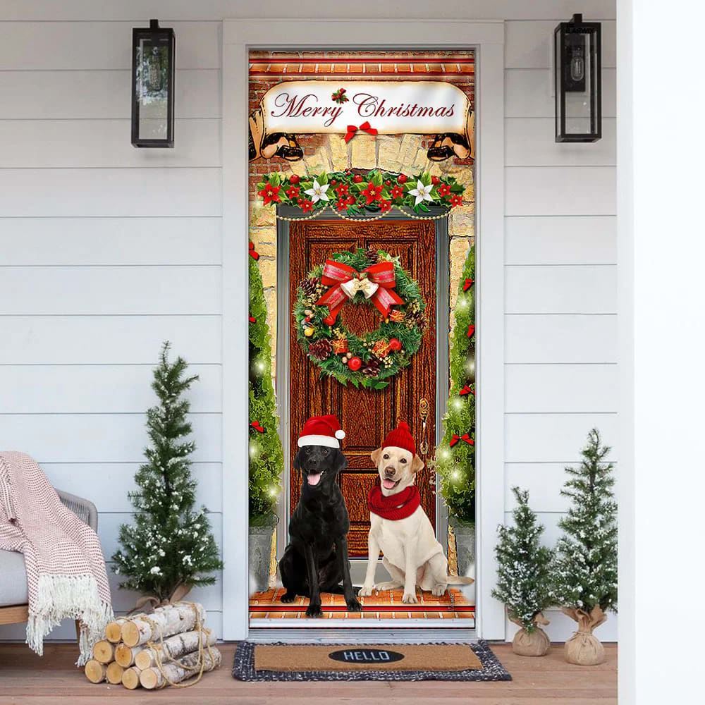 Labrador Retriever Christmas Door Cover, Christmas Door Knob Covers, Christmas Outdoor Decoration