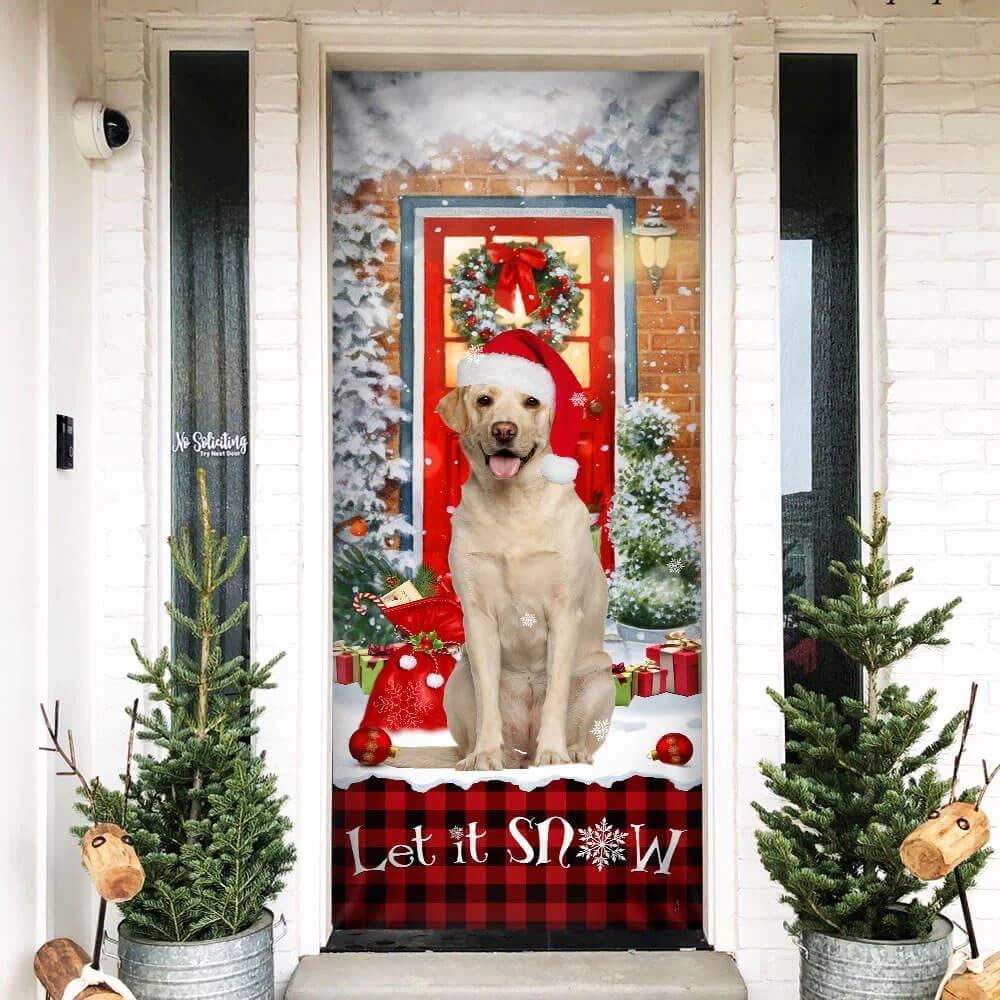 Labrador Retriever, Let It Snow Christmas Door Cover, Christmas Garage Door Covers, Christmas Outdoor Decoration