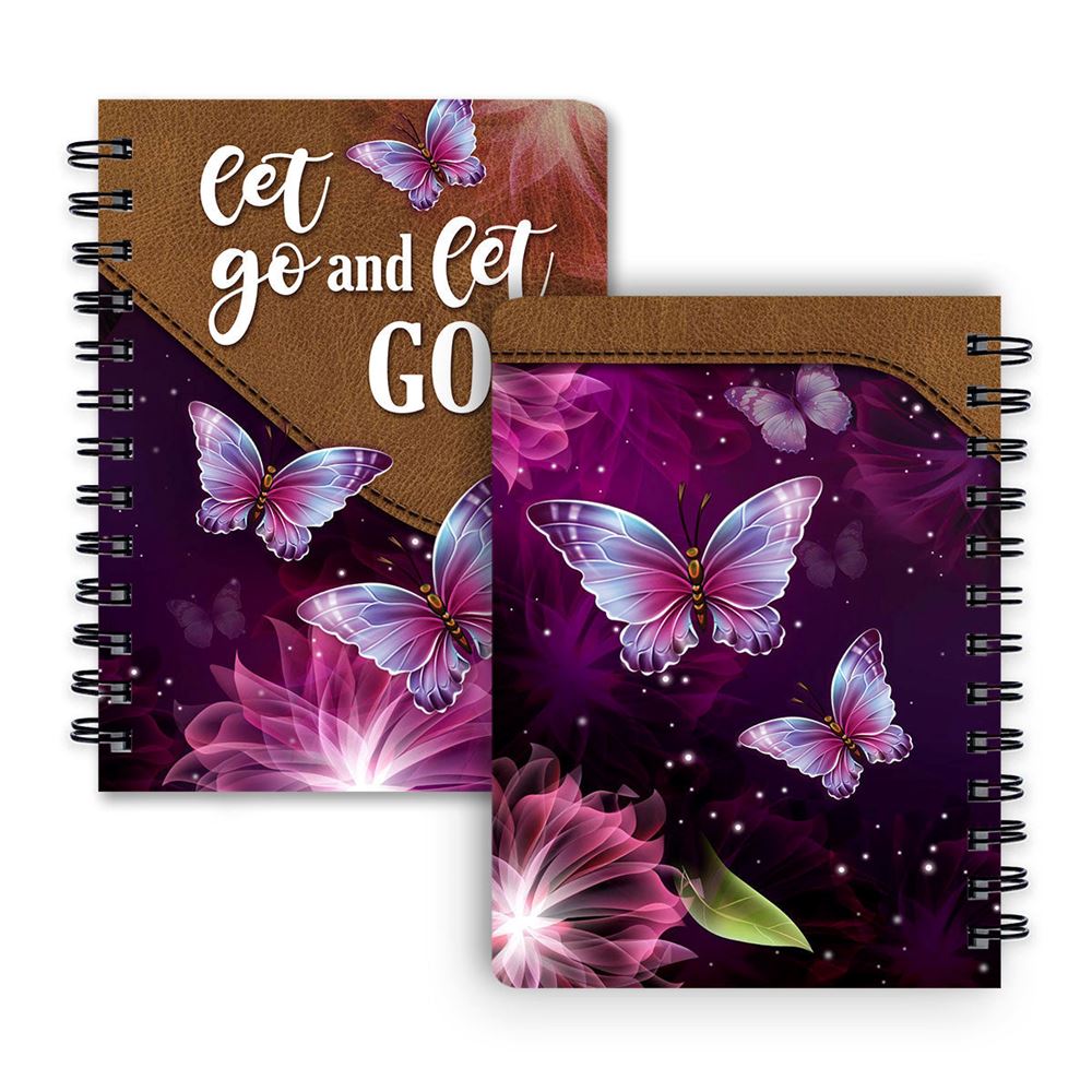 Let Go And Let God Butterfly Spiral Notebook, Christian Spiral Notebooks