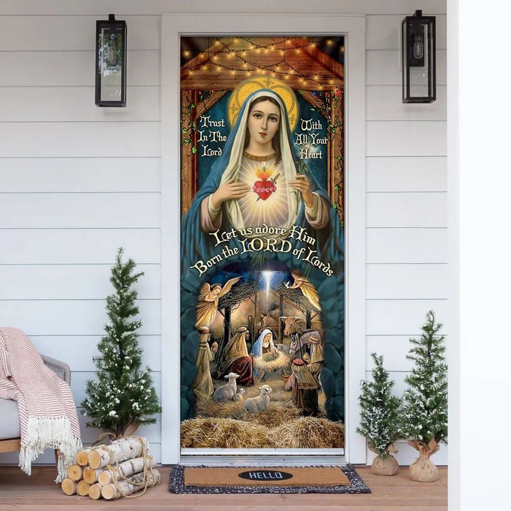 Let Us Adore Hime Jesus Door Cover, Christian Door Decor, Door Christian Church, Christian Door Plaques