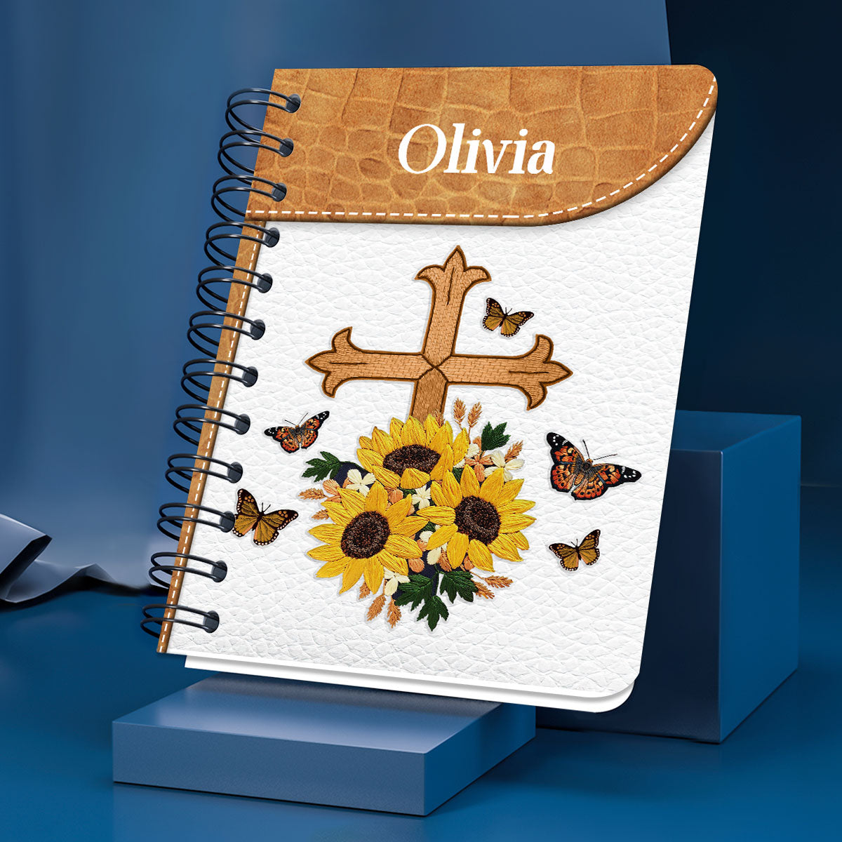 Let Us Rejoice And Be Glad In It Personalized Flower Spiral Journal, Spiritual Gift Faith For Christians