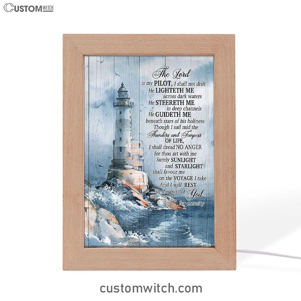 Lighthouses The Lord Is My Pilot Frame Lamp Art - Christian Art - Bible Verse Art - Religious Home Decor