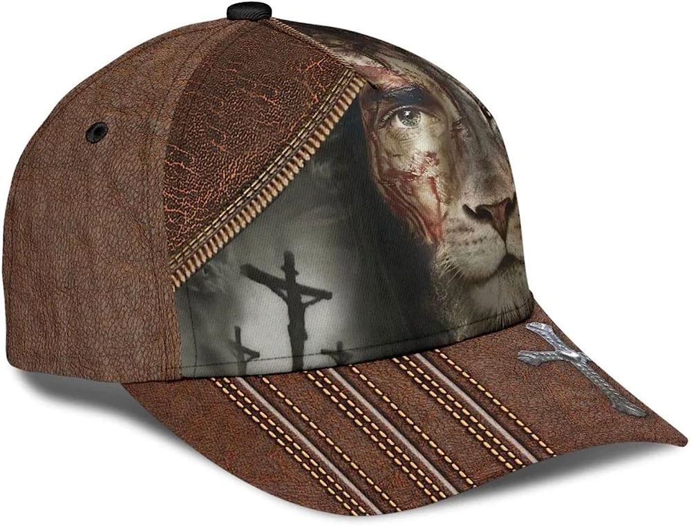 Lion Crucifixion Of Jesus Classic All Over Print Baseball Cap, God Cap, Gift Ideas For Male