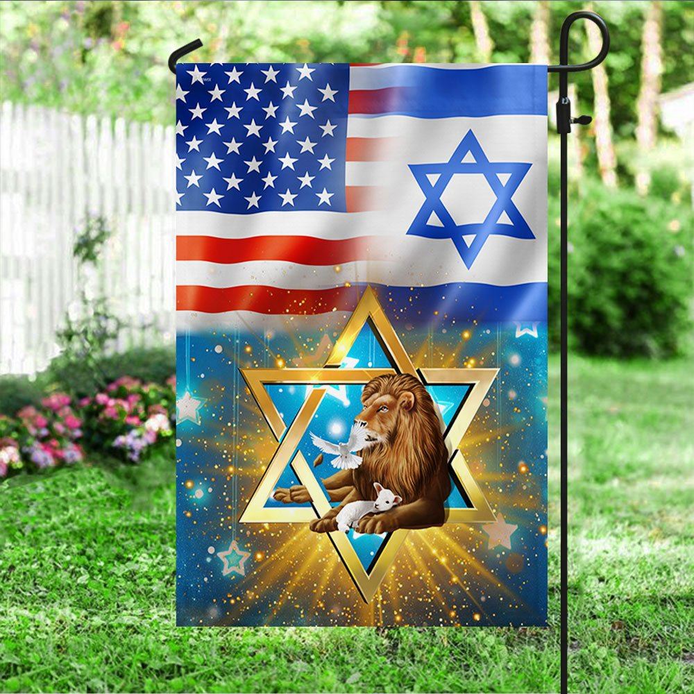 Lion Of Judah Flag Jewish American Flag, Outdoor House Flags, Christian Flag, Scripture Flag, Garden Banner