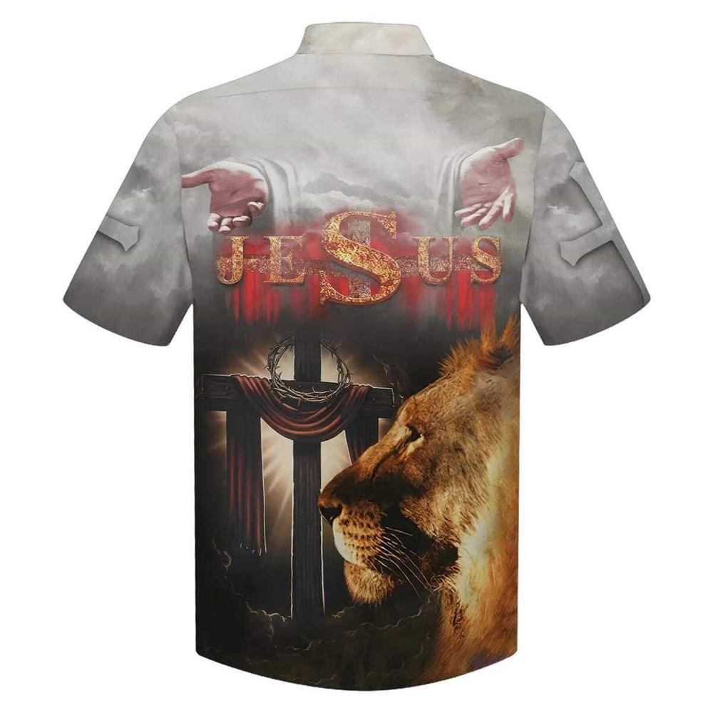 Lion Of Judah Lord God Christians Faith Bible Cross Hawaiian Shirt For Men, Christian Hawaiian Shirt, Gift For Christian