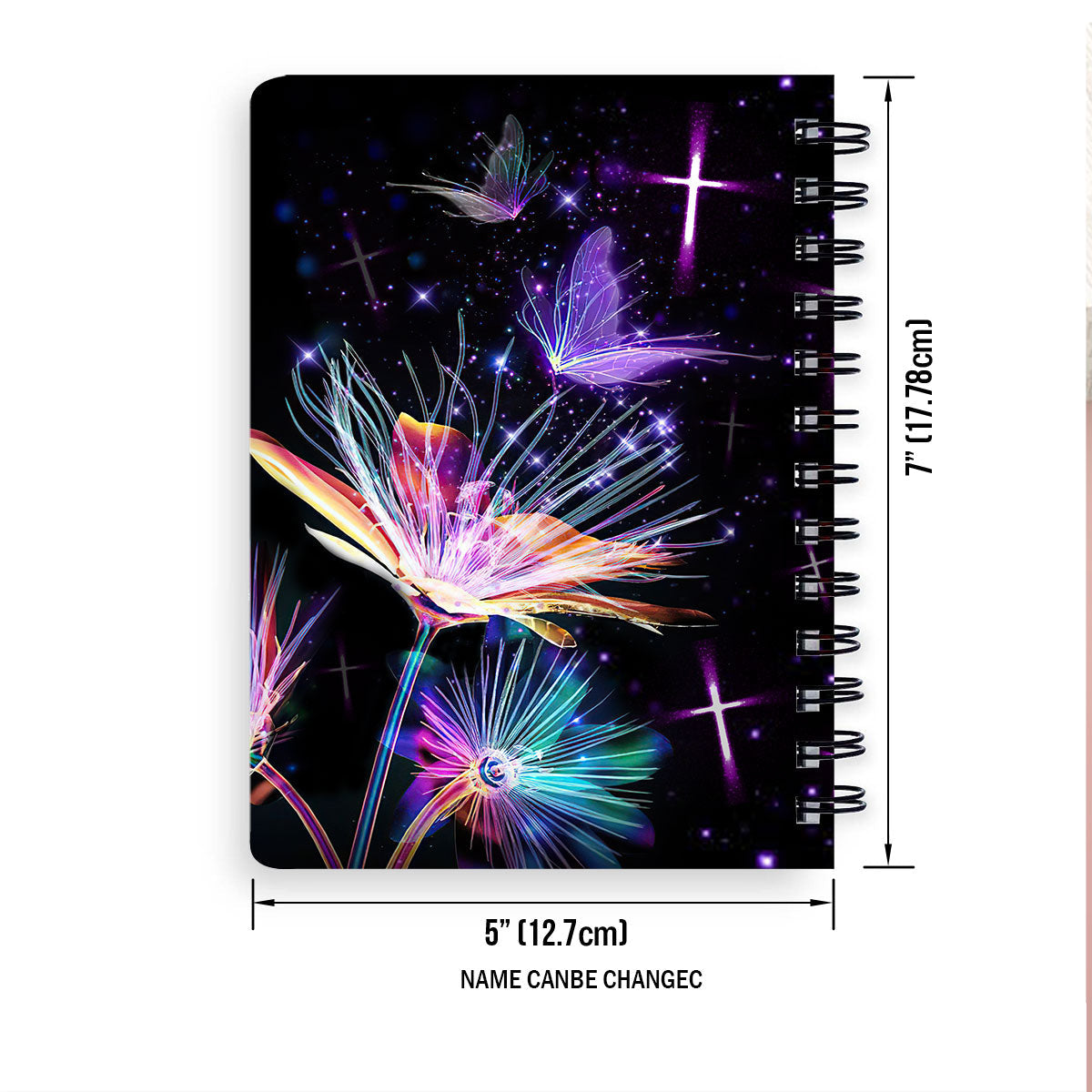 Love Is Patient 1 Corinthians 13 Cross And Dandelion Spiral Journal, Spiritual Gift Faith For Christians
