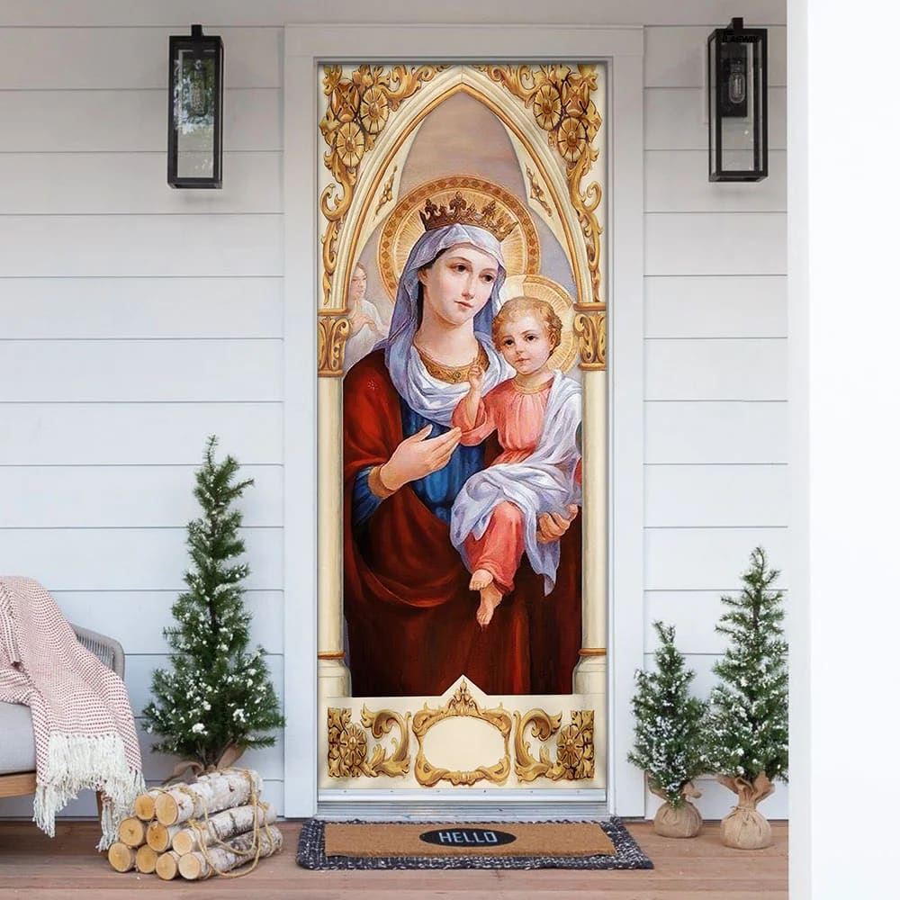 Mary and Jesus Door Cover, Christian Door Decor, Door Christian Church, Christian Door Plaques
