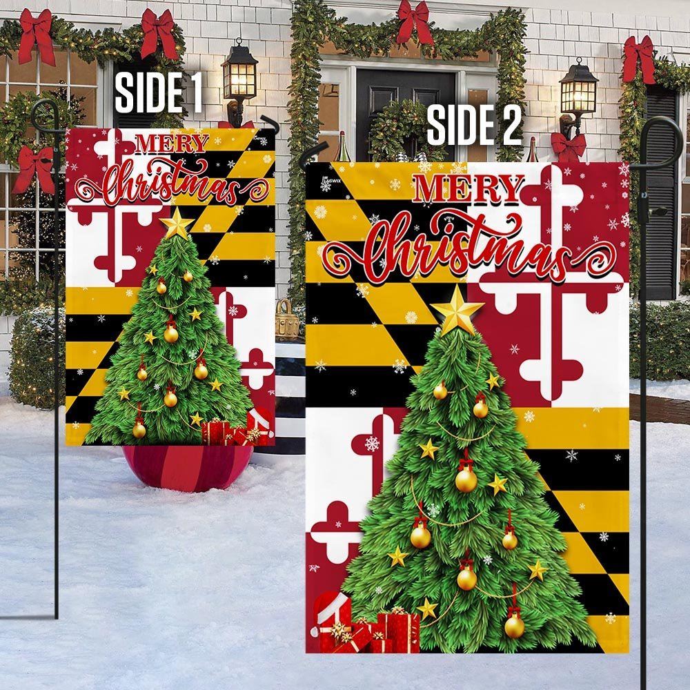 Maryland Christmas Flag, Christmas Garden Flag, Home Decor Accessories, Christmas Outdoor Decor Ideas