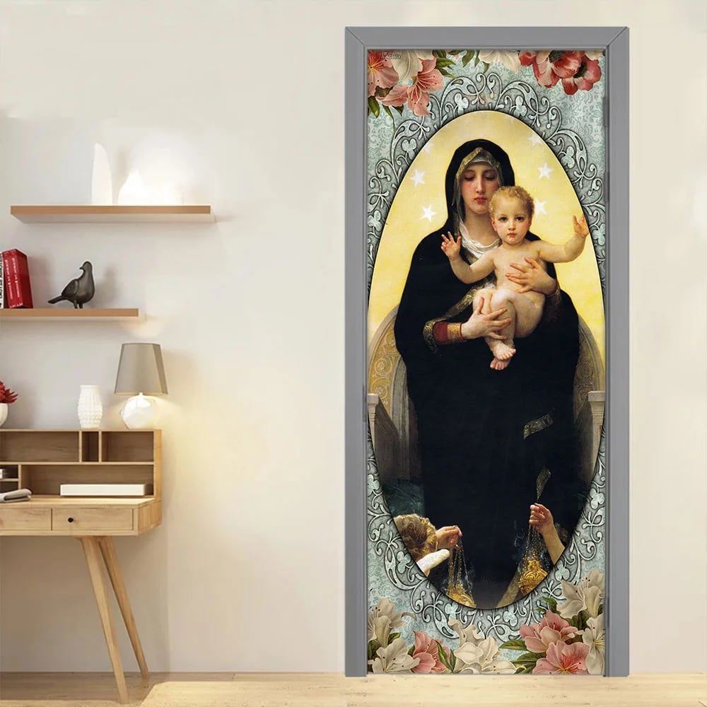Mother Mary With Jesus Door Cover, Christian Door Decor, Door Christian Church, Christian Door Plaques