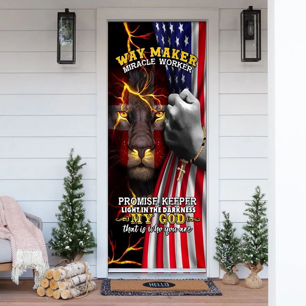 My God Lion Christian Door Cover, Christian Door Decor, Door Christian Church, Christian Door Plaques