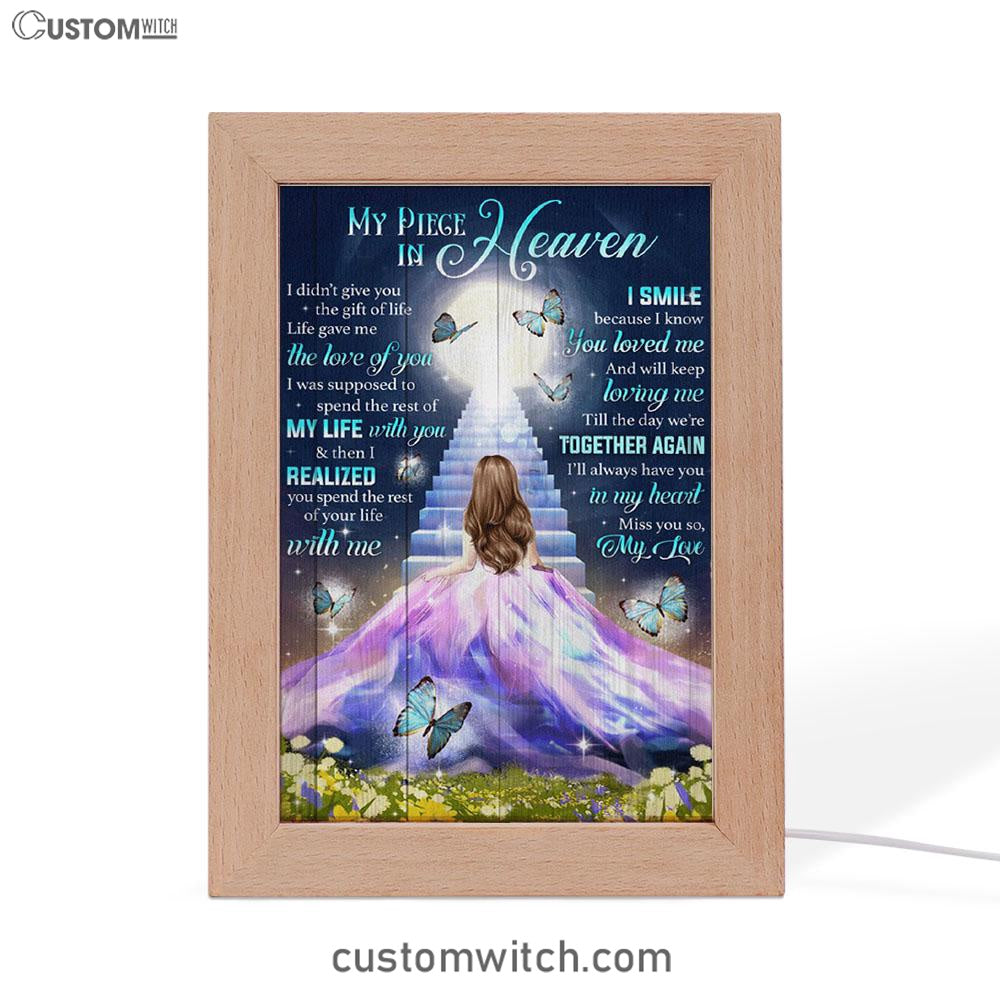 My Piece In Heaven Beautiful Girl Frame Lamp Prints - Christian Decor - Bible Verse Wooden Lamp