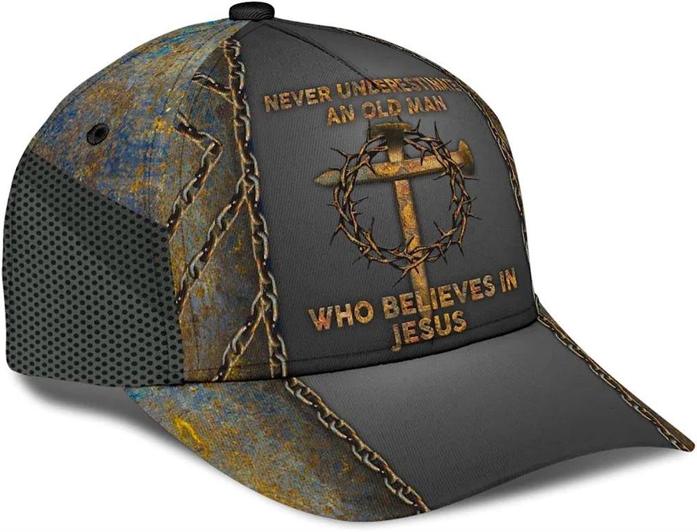 Never Underestimate Who Believes In Jesus Classic All Over Print Baseball Cap, God Cap, Gift Ideas For Male