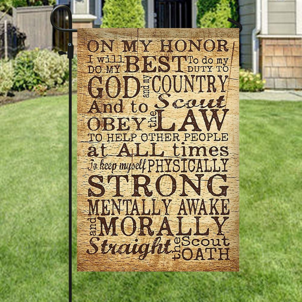 On My Honor I Will Do My Best Flag, Christian's Flag, Garden Decor, Garden Flag Stand, Christian Flag, Scripture Flag, Garden Banner