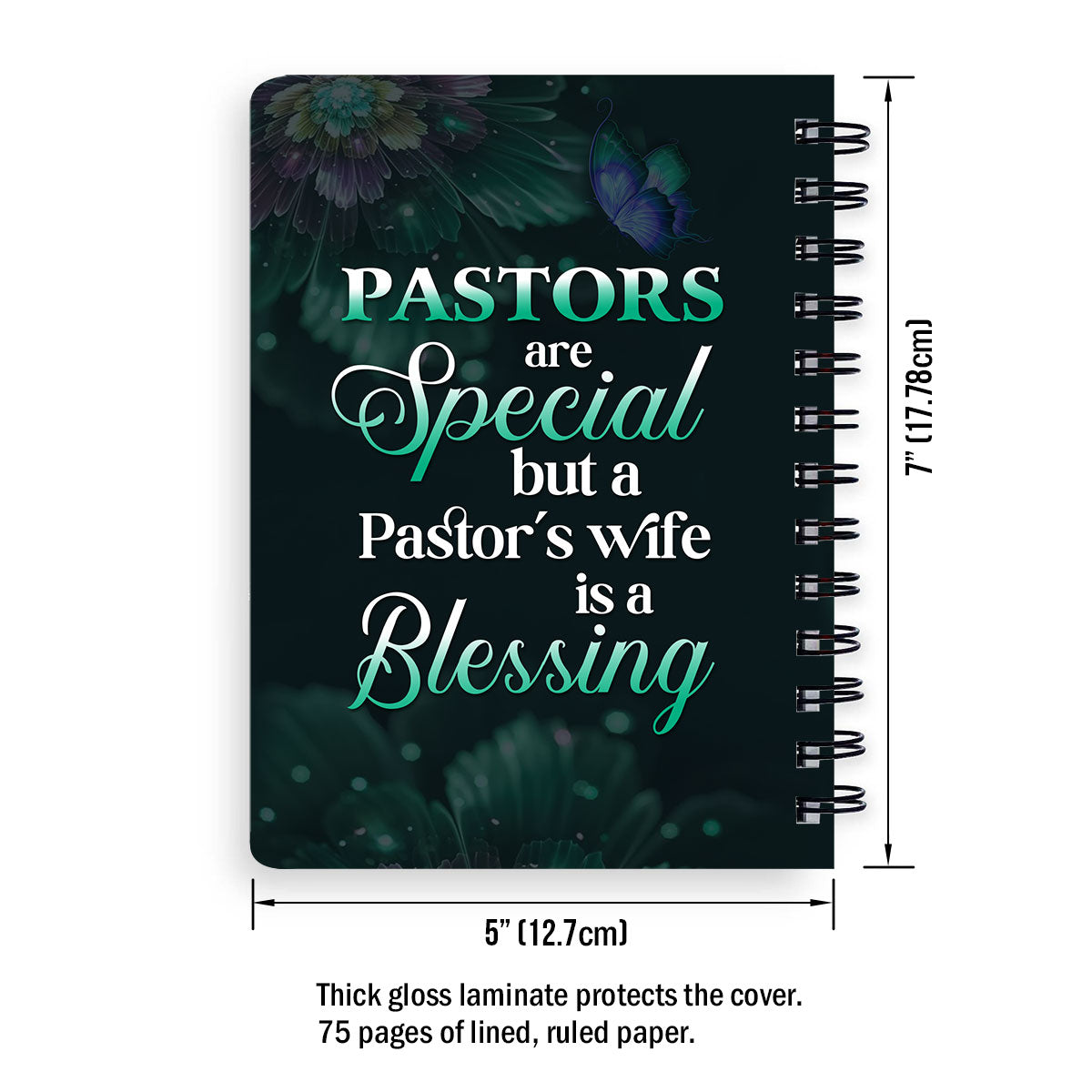 Pastors Are But A Pastor's Wife Is A Blessing Flower Spiral Journal, Spiritual Gift Faith For Christians