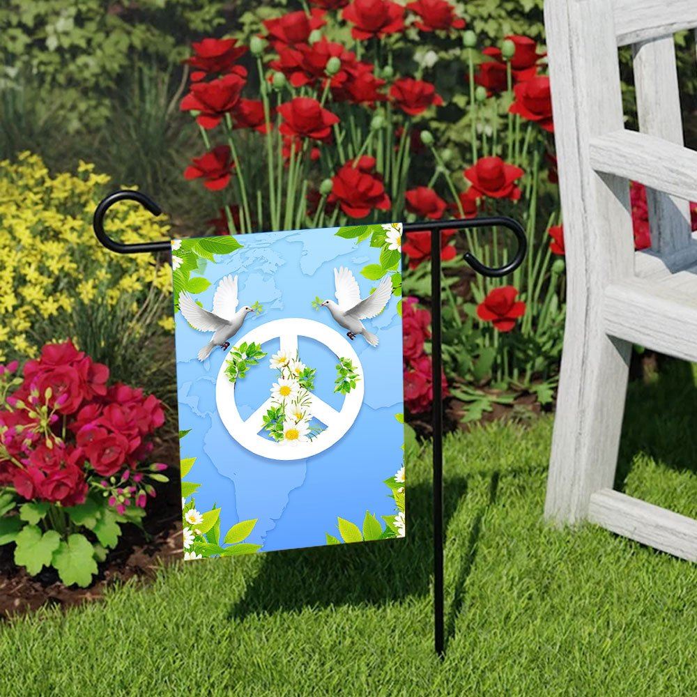 Peace Day Imagine All The People Living Life In Peace Flag, Peace House Flags, Christian Flag, Scripture Flag, Garden Banner