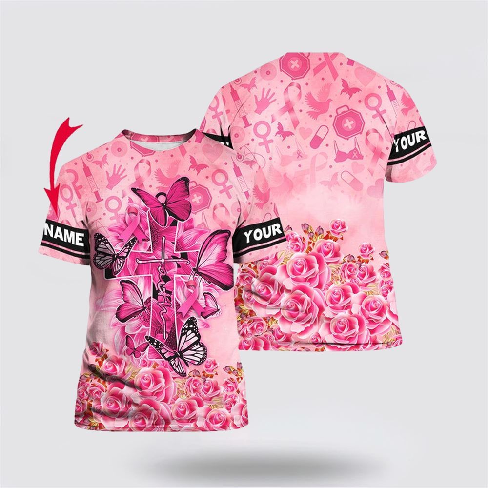 Personalized Breast Cancer Faith All Over Print 3D T Shirt, Breast Cancer Gift Ideas, Unisex T Shirt