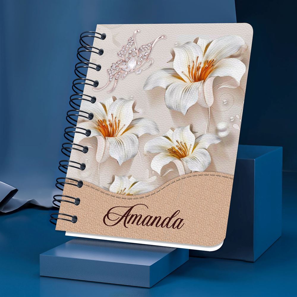Personalized Butterfly Spiral Notebook The Word Was With God, Christian Spiral Notebooks