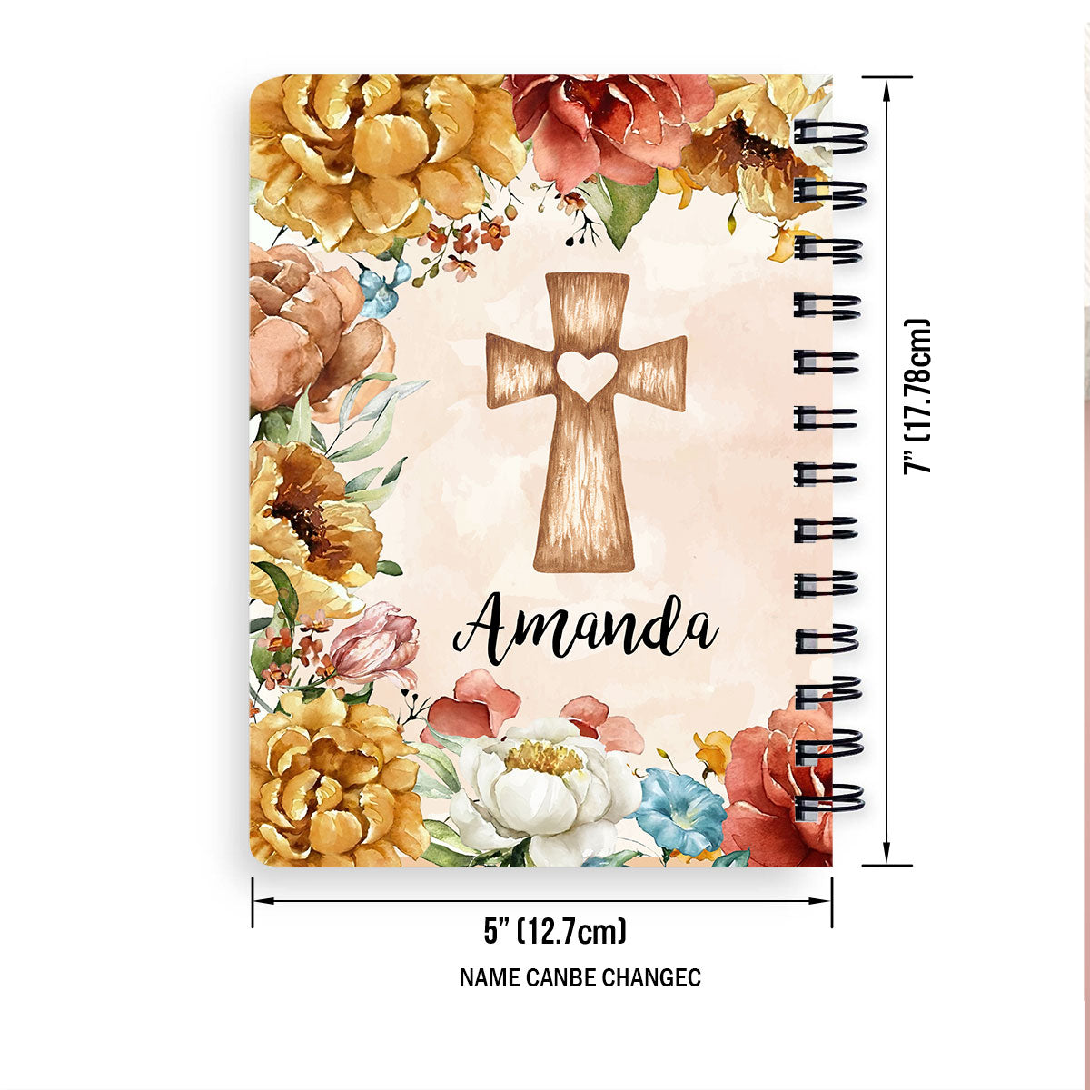 Personalized Flower Spiral Journal Proverbs 3125 Spiritual Gifts For Christian Women, Spiritual Gift Faith For Christians