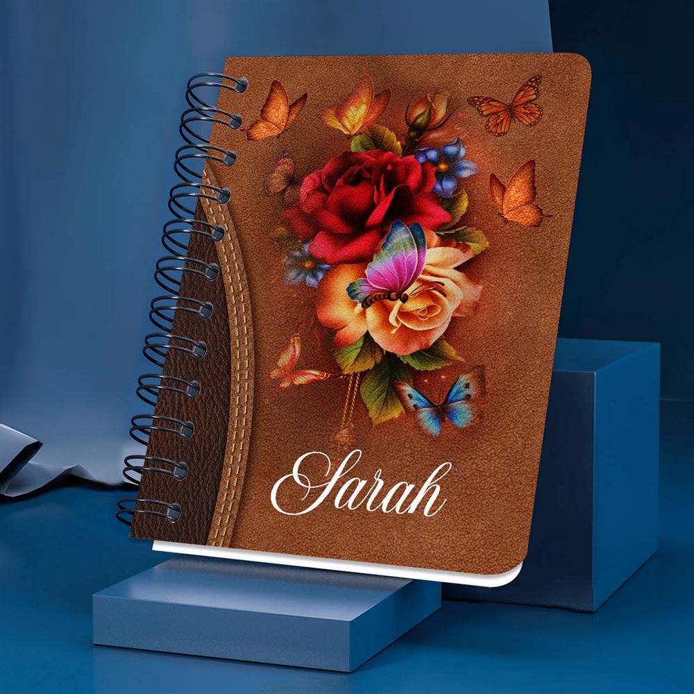 Personalized Rose Spiral Journal God Is Within Me I Will Not Fall, Religious Gifts For Christian