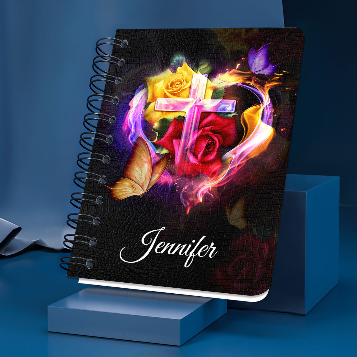 Personalized Spiral Journal I Will Walk By Faith Even When I Cannot See Him, Religious Gifts For Christian