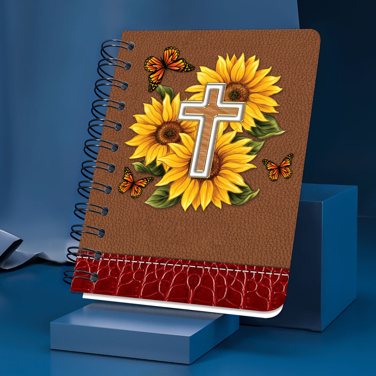 Personalized Sunflower Spiral Notebook Blessed Are Those Who Snuggle And Hug, Religious Spiral Notebooks