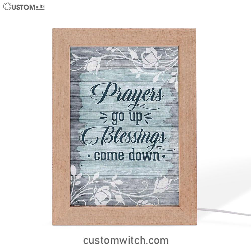 Prayers Go Up Blessings Come Down Christian Night Light - Bible Verse Decor - Scripture Art