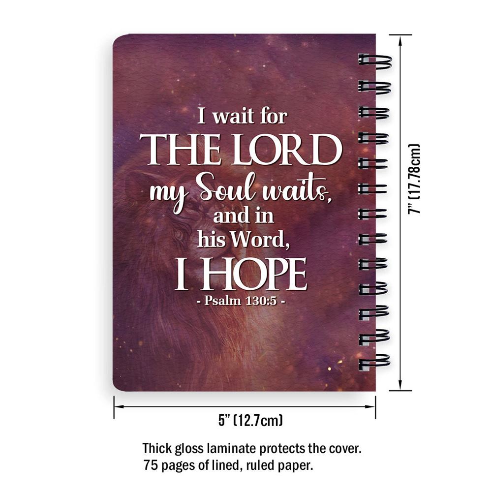 Psalm 1305 Lion & Cross Spiral Journal, Inspirational Gifts For Christian Friends
