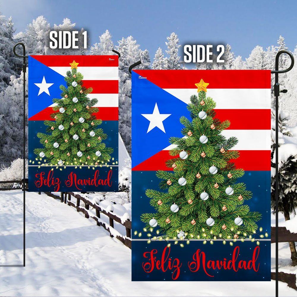 Puerto Rico Feliz Navidad Flag, Christmas Garden Flag, Home Decor Accessories, Christmas Outdoor Decor Ideas