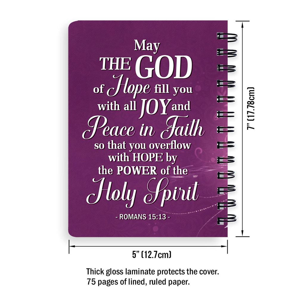 Romans 1513 Personalized Purple Butterfly Spiral Journal, Scripture Gifts For Church Members