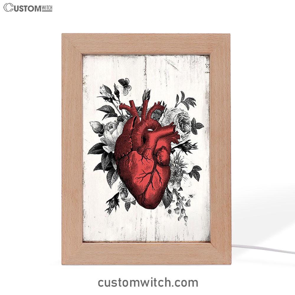 Rustic Floral Heart Art - Decoration For Living Room, Bedroom, Medical Office - Gift For Nurse, Doctor, Rn, Physician Assistant, Women