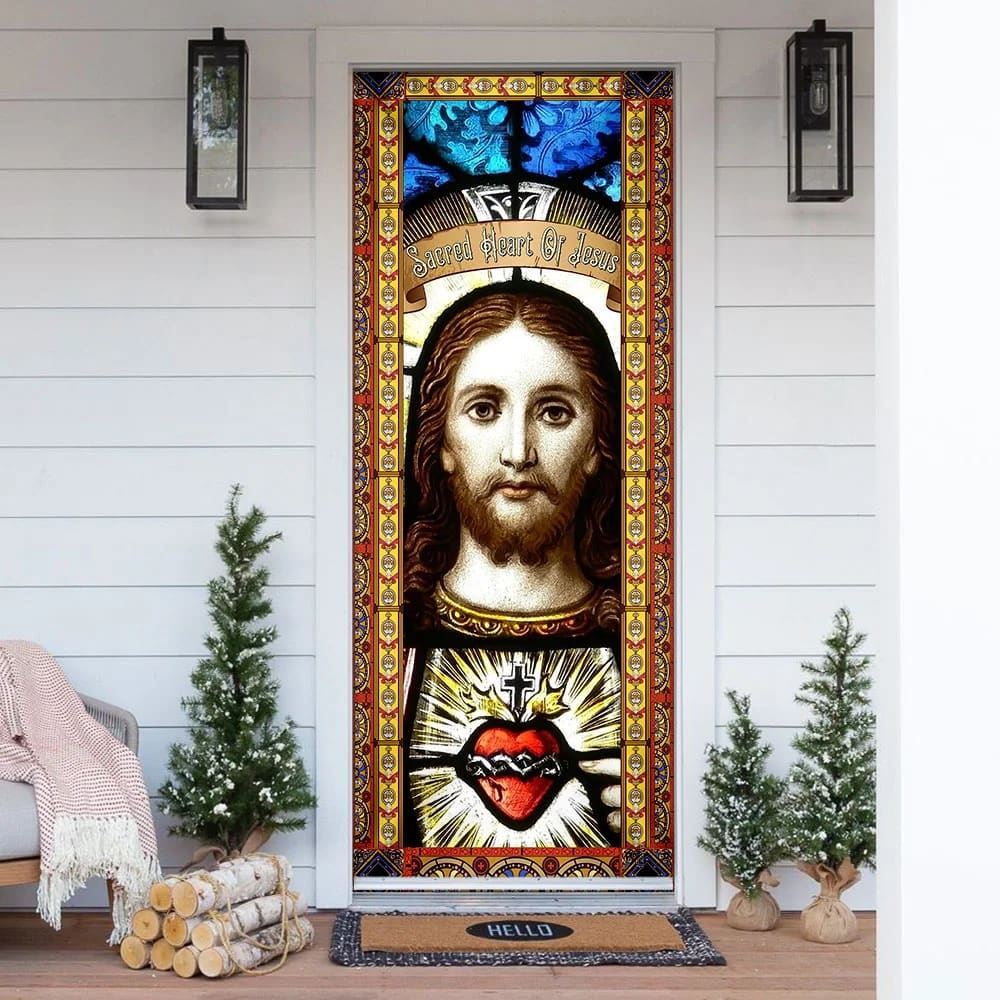 Sacred Heart Of Jesus Christian Door Cover, Christian Door Decor, Door Christian Church, Christian Door Plaques