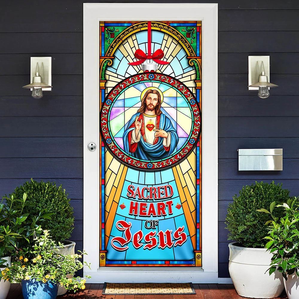 Sacred Heart Of Jesus Door Cover, Christian Door Decor, Door Christian Church, Christian Door Plaques