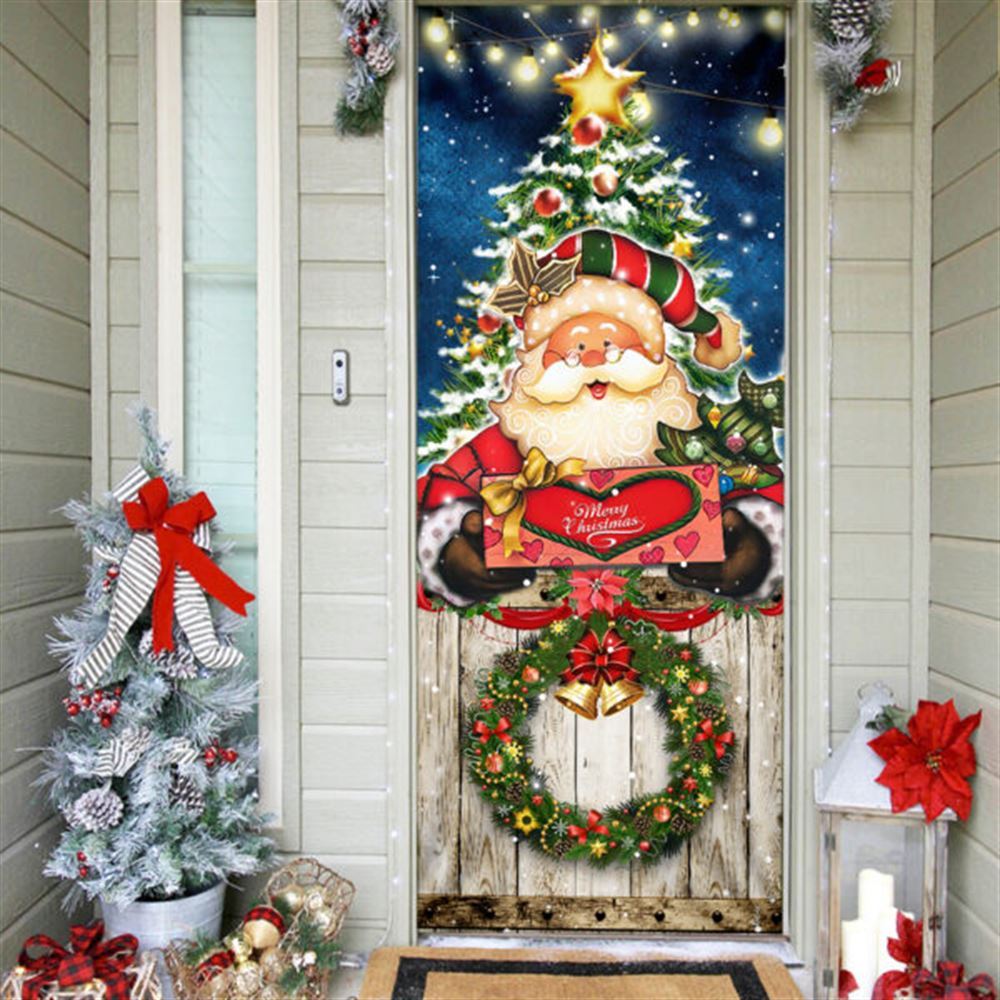 Santa Claus Christmas Door Cover, Christmas Door Knob Covers, Christmas Outdoor Decoration