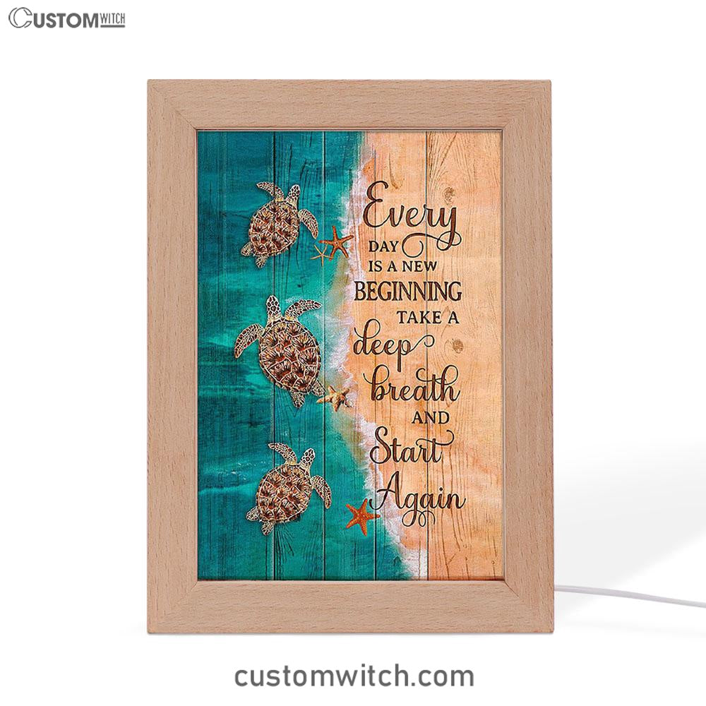 Sea Turtle Little Starfish To The Ocean I Go Frame Lamp Art - Christian Decor - Gift For Turle Lover
