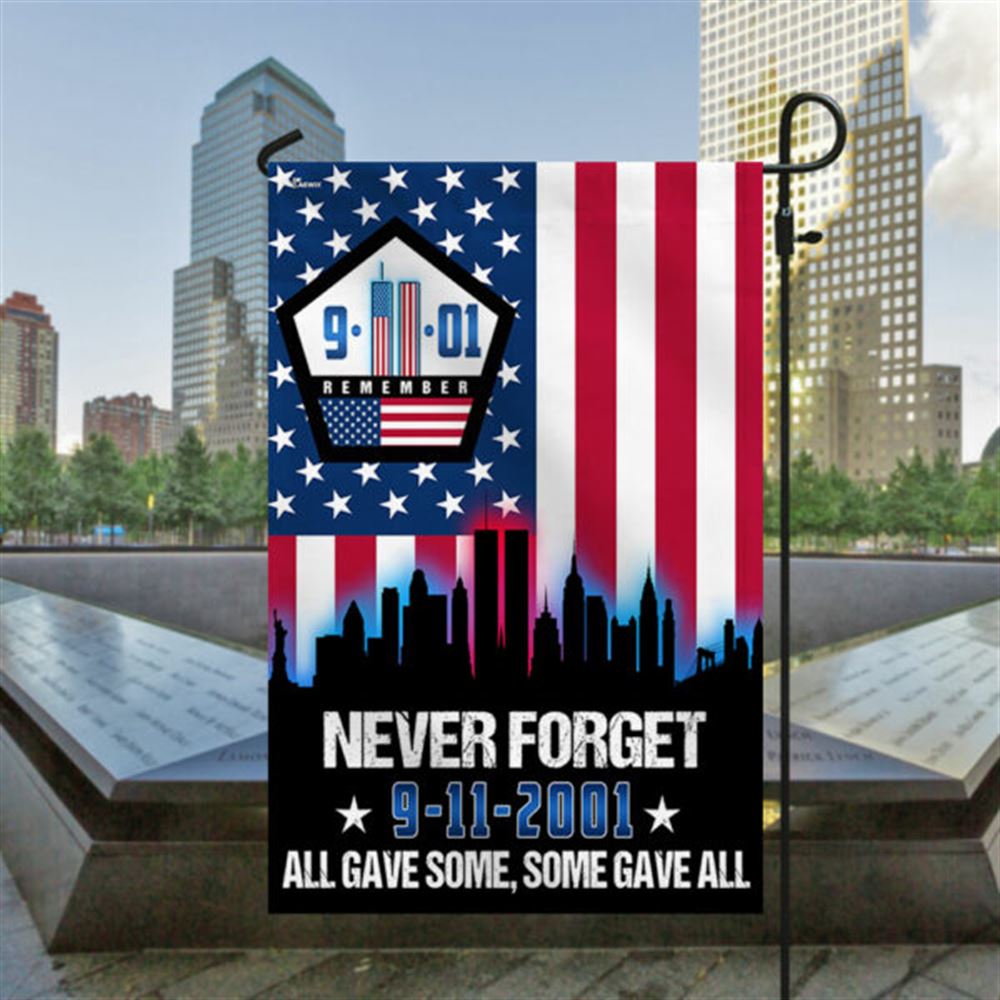 September 11th Never Forget, All Gave Some 911 Memorial American Pentagon Flag, Christian Flag, Scripture Flag, Garden Banner