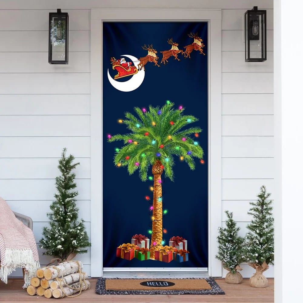 South Carolina Christmas Door Cover, Slim Tree Door Cover, Christmas Door Knob Covers, Christmas Outdoor Decoration