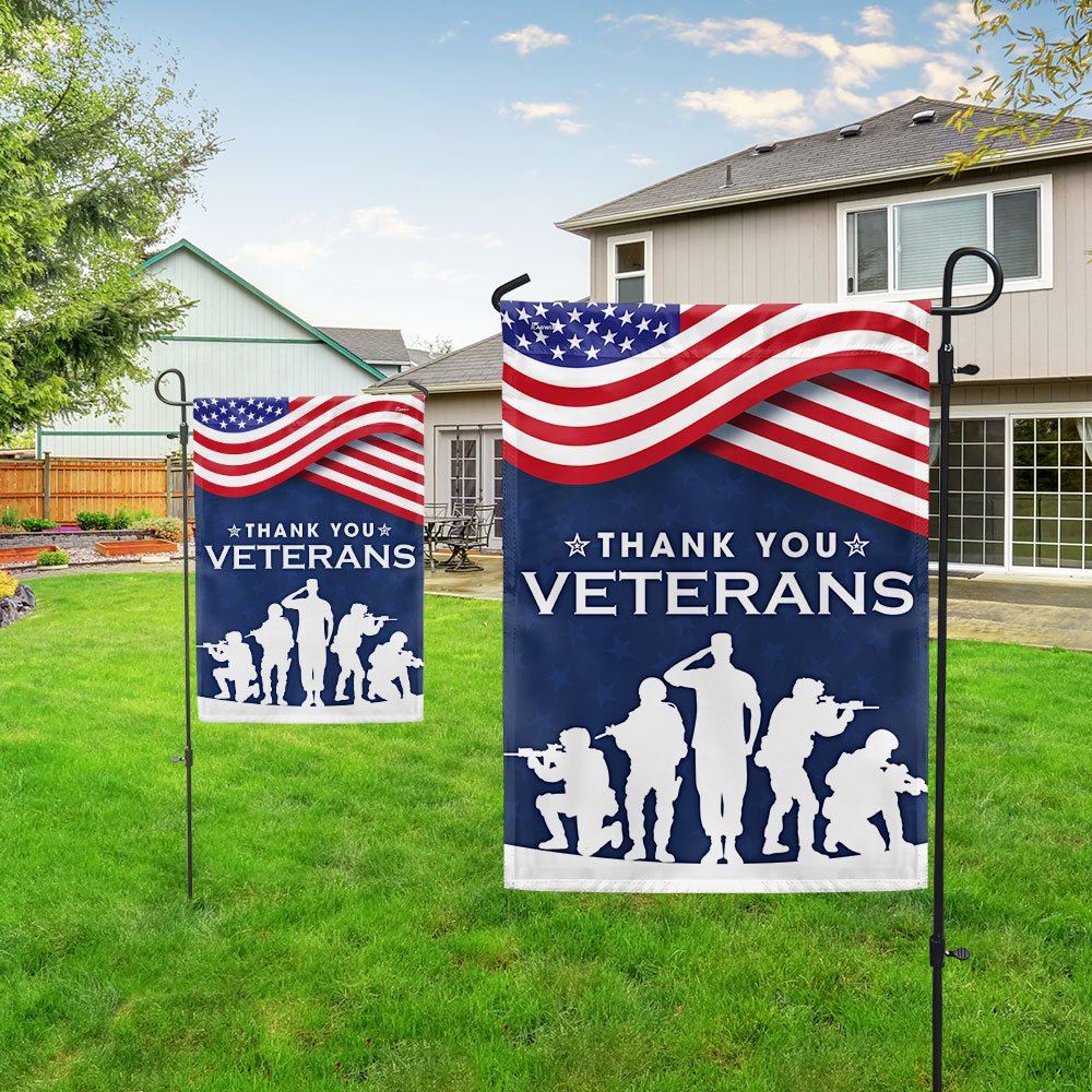 Thank You Veterans The US American Flag, Outdoor House Flags, Christian Flag, Scripture Flag, Garden Banner