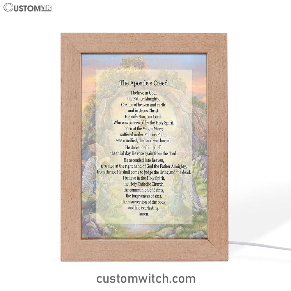 The Apostle's Creed Frame Lamp Art - Christian Night Light Decor