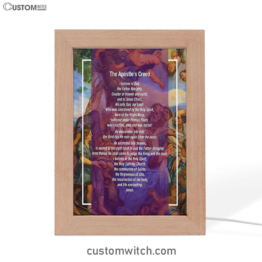 The Apostle's Creed Frame Lamp Prints - Jesus Christ Surrounded By His Apostles - Christian Night Light Decor
