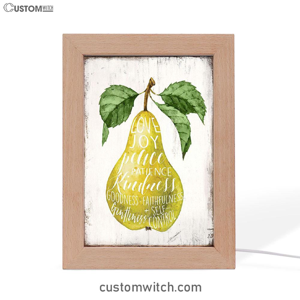 The Fruit Of The Spirit Frame Lamp Art - Pear Kitchen Decor - Christian Night Light Decor