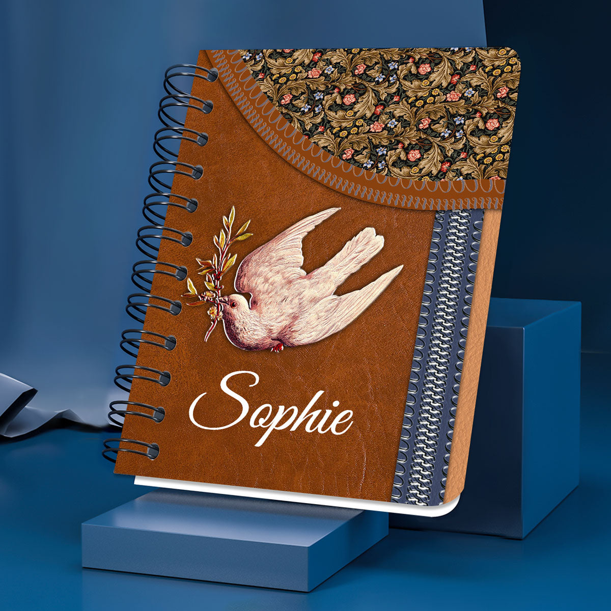 The God Of Hope Fill Me With Joy And Peace Personalized Rose Spiral Journal, Christian Art Gifts Journal