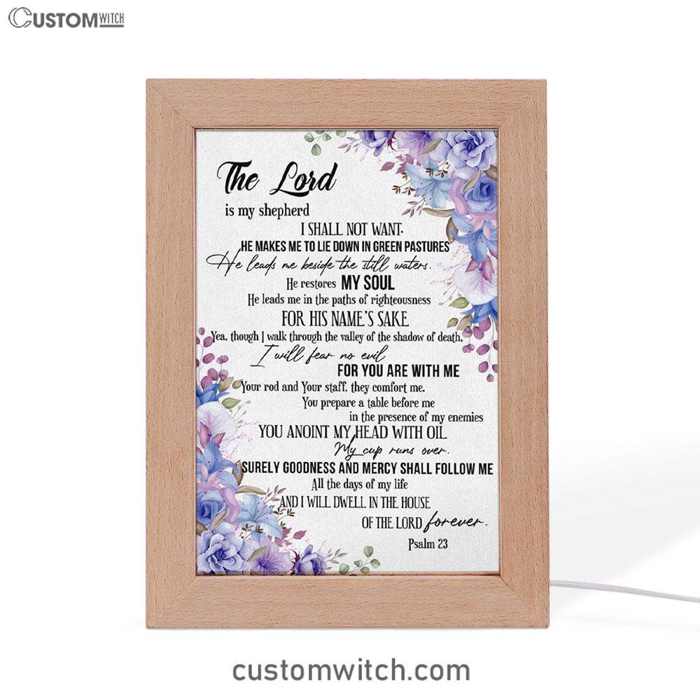 The Lord Is My Shepherd Psalm 23 Frame Lamp Prints - Bible Verse Decor - Scripture Art