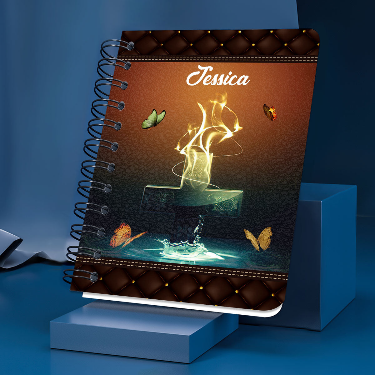 The Lord Is The Stronghold Of My Life Beautiful Personalized Spiral Journal, Christian Art Gifts Journal