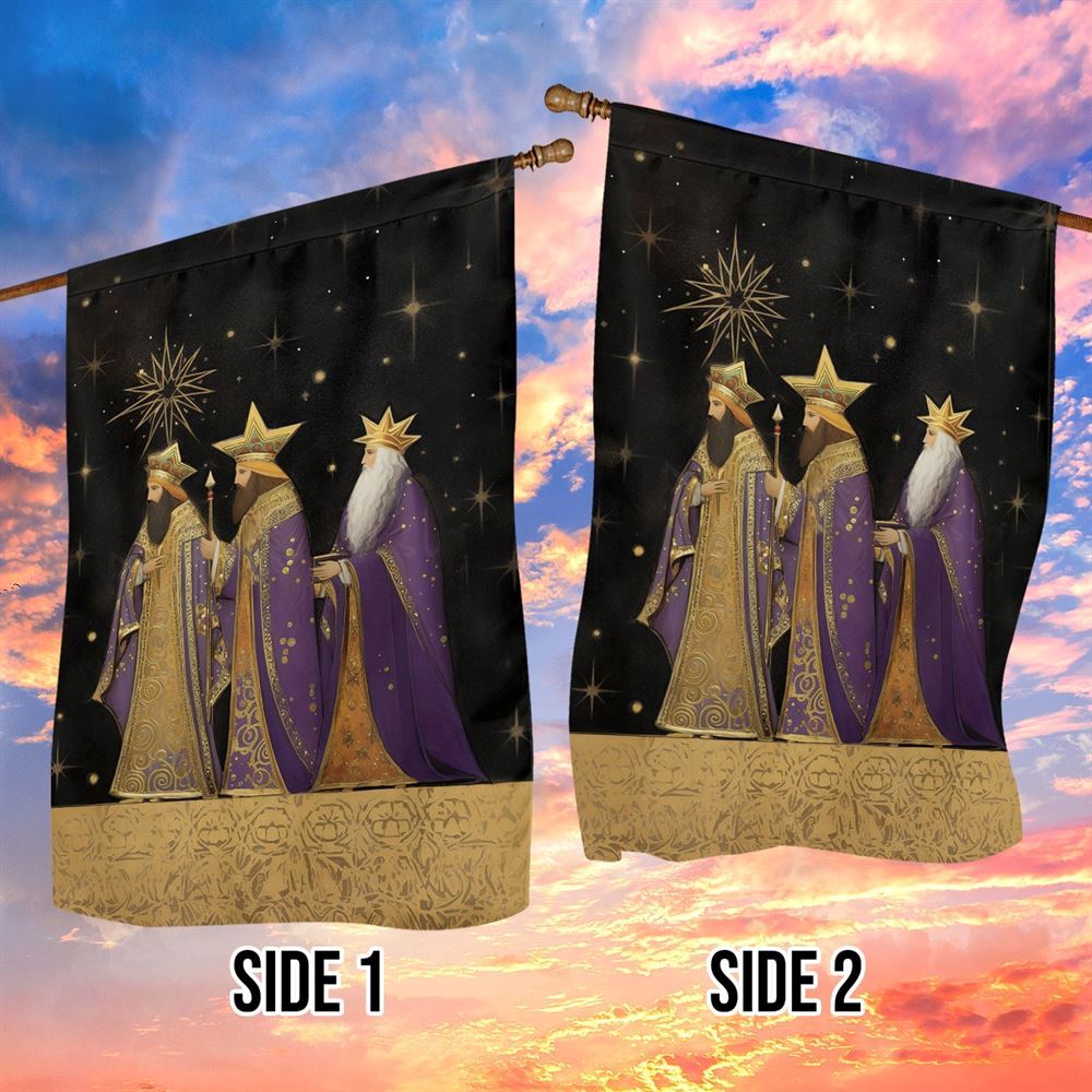 The Majestic Journey Of he Three Wise Men Flag, Christian Christmas House Flag, Christmas Outdoor Decor Ideas