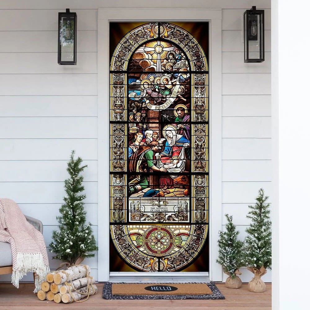 The Nativity Of Jesus Door Cover, Christian Door Decor, Door Christian Church, Christian Door Plaques