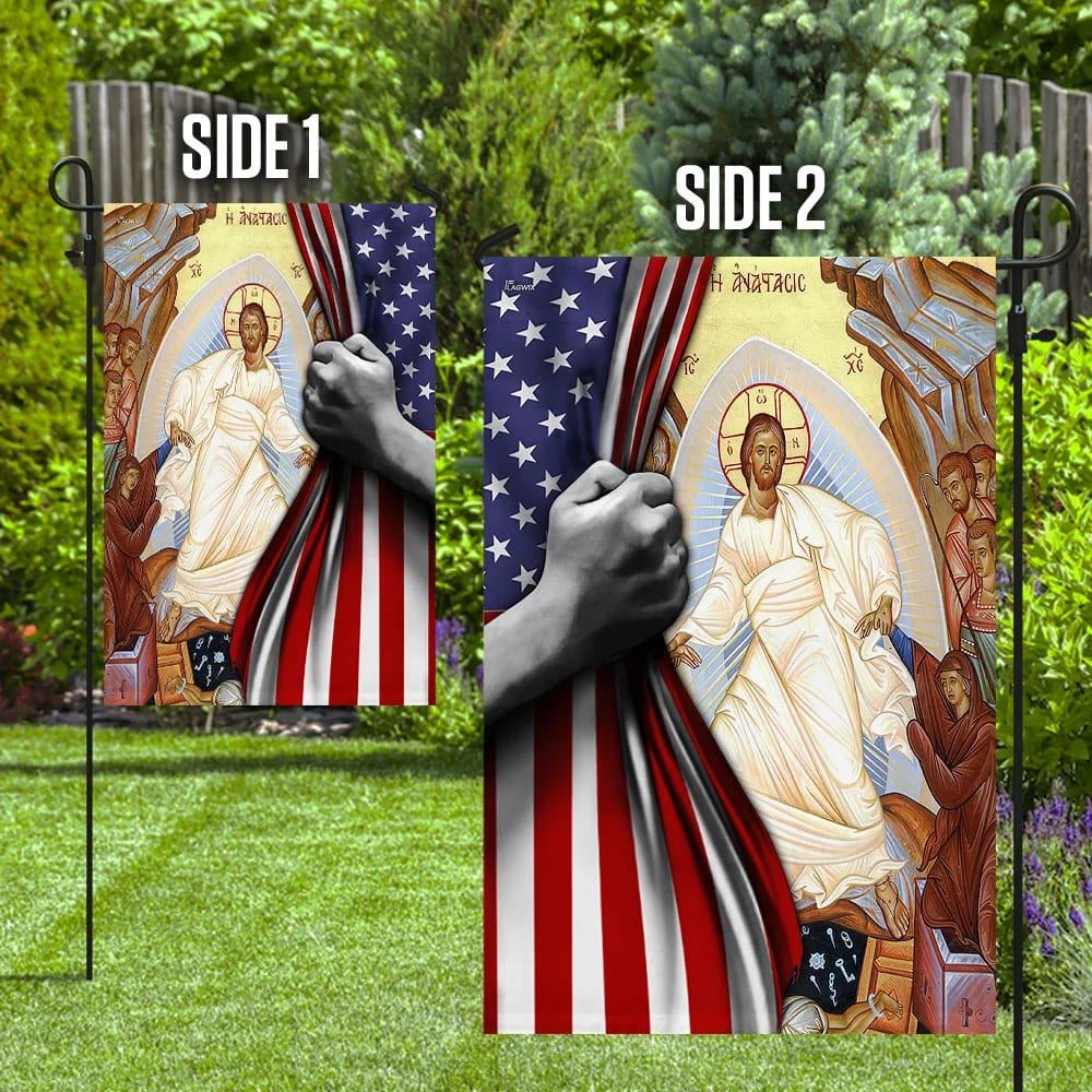 The Resurrection Of Jesus Christ House Flag, Outdoor Religious Flags, Christian Flag, Scripture Flag, Garden Banner