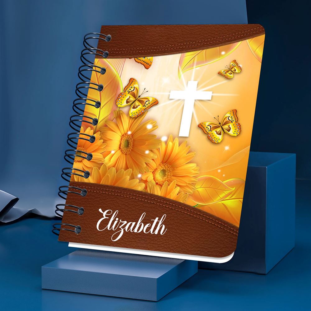 The Word Of God Lovely Personalized Flower Spiral Journal, Christian Art Gifts Journal